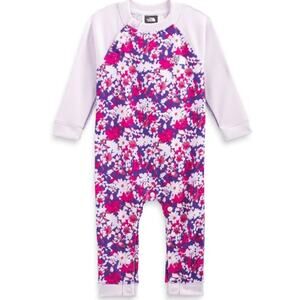 The North Face Baby Waffle Base‎ Layer One Piece Coverall Purple Floral 3-6 M